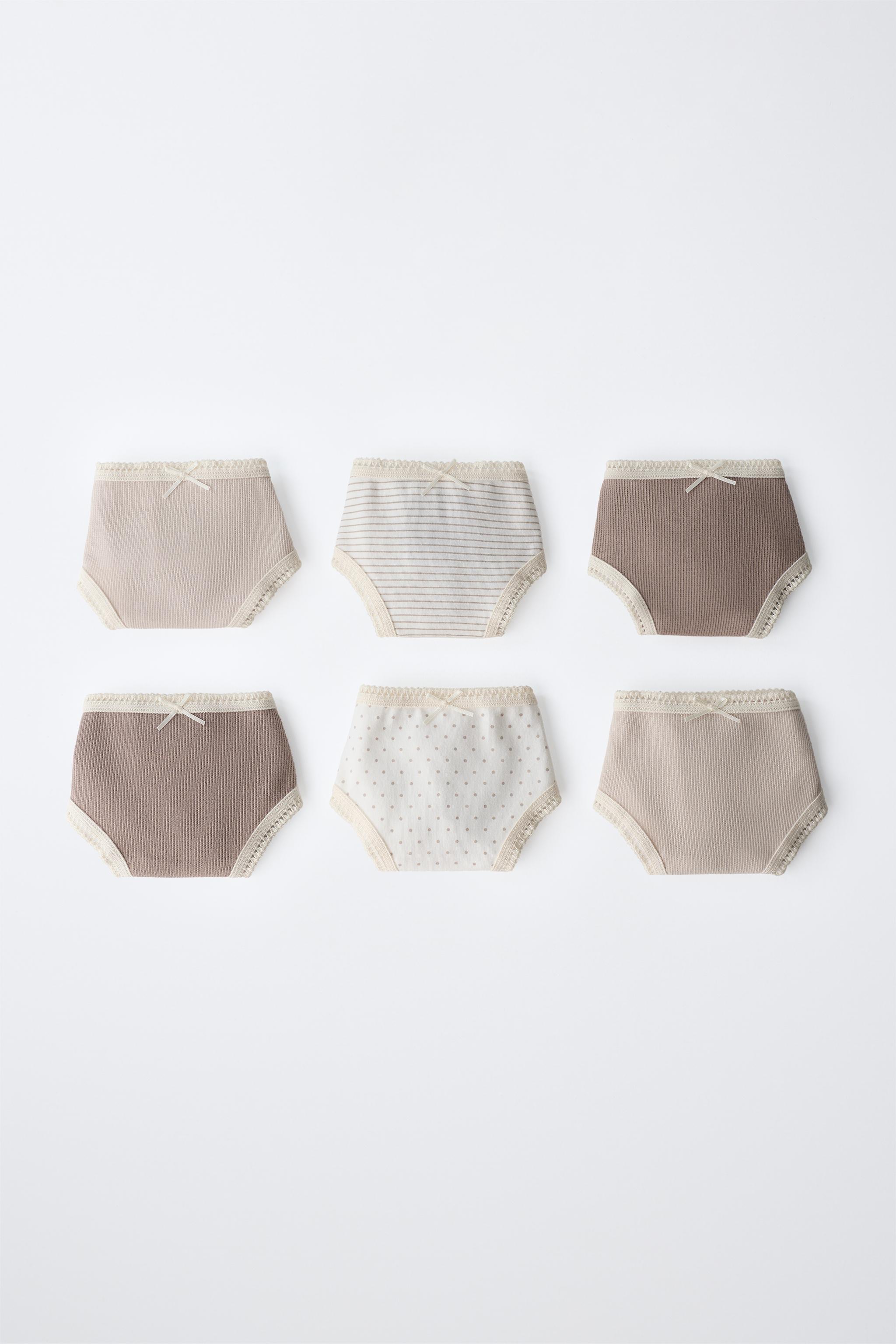 6-14 ANS / LOT DE SIX CULOTTES RAYÉES ET CÔTELÉES
